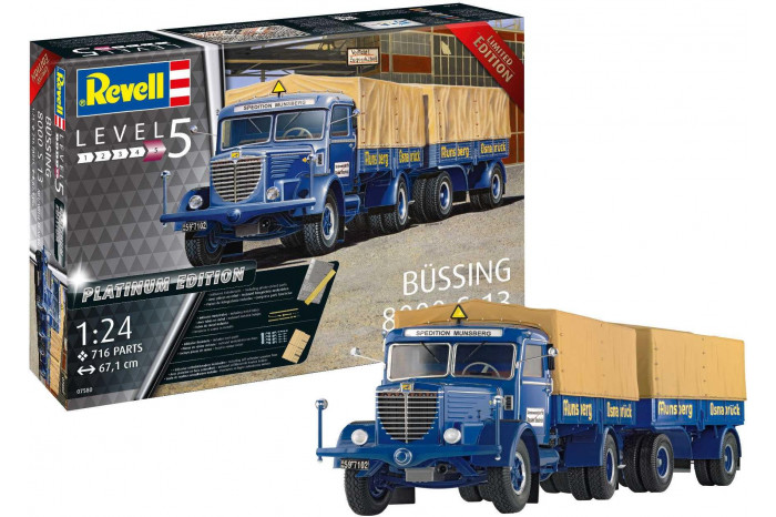 Gift-Set auto 07580 - Büssing 8000 S 13 with Trailer "Platinum Edition" (1:24)