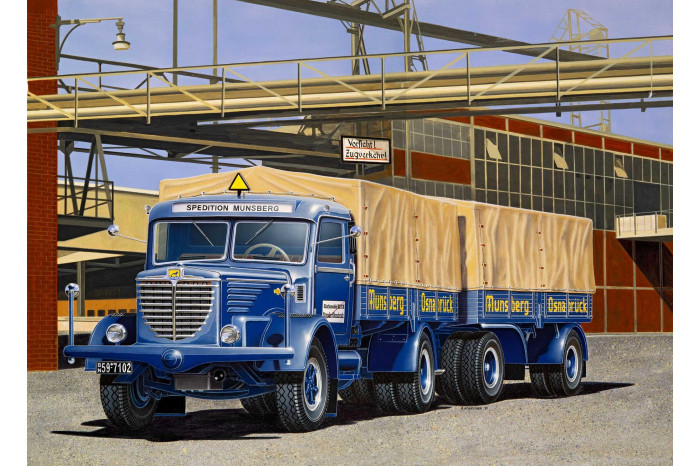 Gift-Set auto 07580 - Büssing 8000 S 13 with Trailer "Platinum Edition" (1:24)