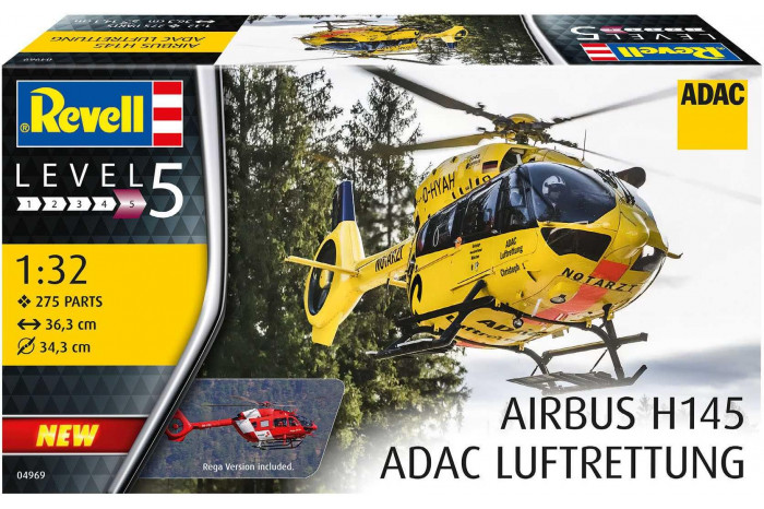 Plastic ModelKit vrtulník 04969 - H145 "ADAC/REGA" (1:32)