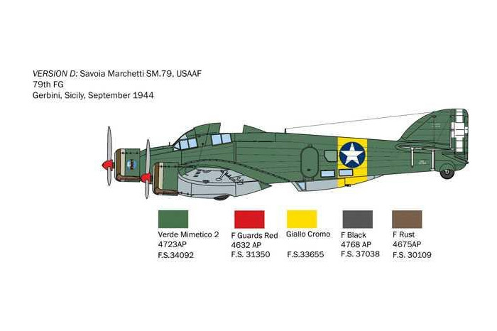 Model Kit letadlo 1412 - SM-79 Sparviero Bomber edition (1:72)