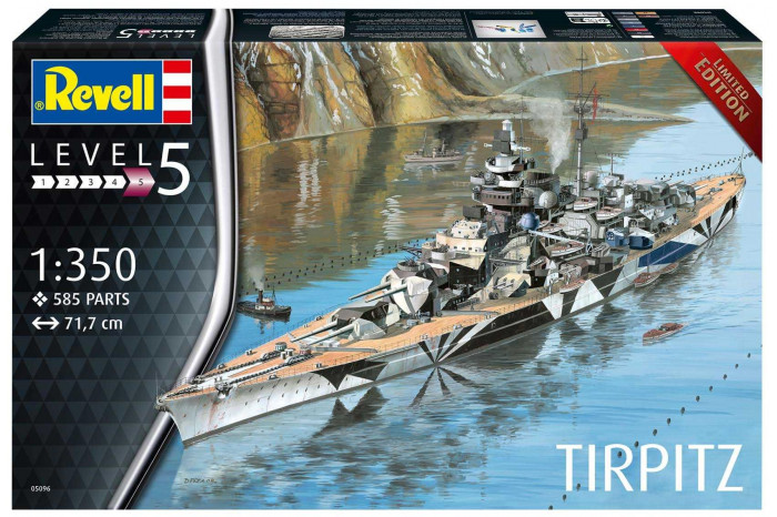 Plastic ModelKit loď 05096 - German Battleship WWII TIRPITZ (1:350)
