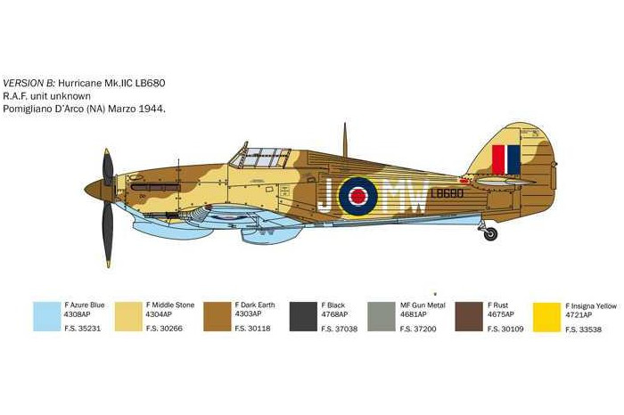 Model Kit letadlo 2828 - Hurricane Mk.II C (1:48)