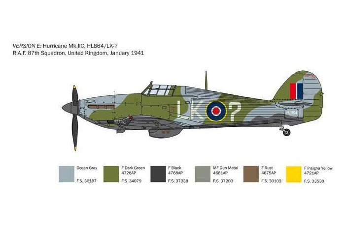 Model Kit letadlo 2828 - Hurricane Mk.II C (1:48)