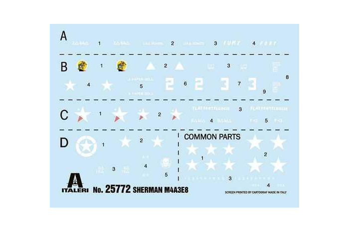 Model Kit tank 25772 - M4A3E8 Sherman "Fury" (1:56)