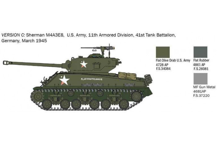 Model Kit tank 25772 - M4A3E8 Sherman "Fury" (1:56)