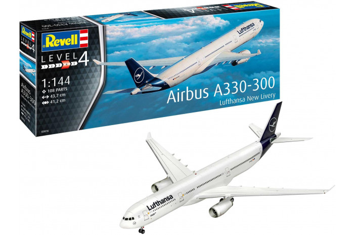 Plastic ModelKit letadlo 03816 - Airbus A330-300 - Lufthansa "New Livery" (1:144)