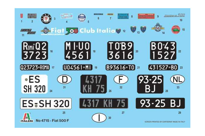 Model Kit auto 4715 - FIAT 500 F 1968 upgraded edition (1:12)
