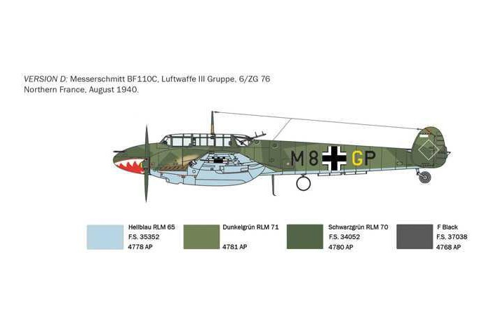 Model Kit letadlo 0049 - Bf-110 C3/C4 Zerstörer (1:72)