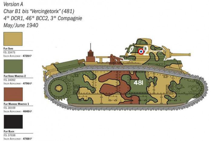 Model Kit tank 25766 - Char B1 Bis (1:56)