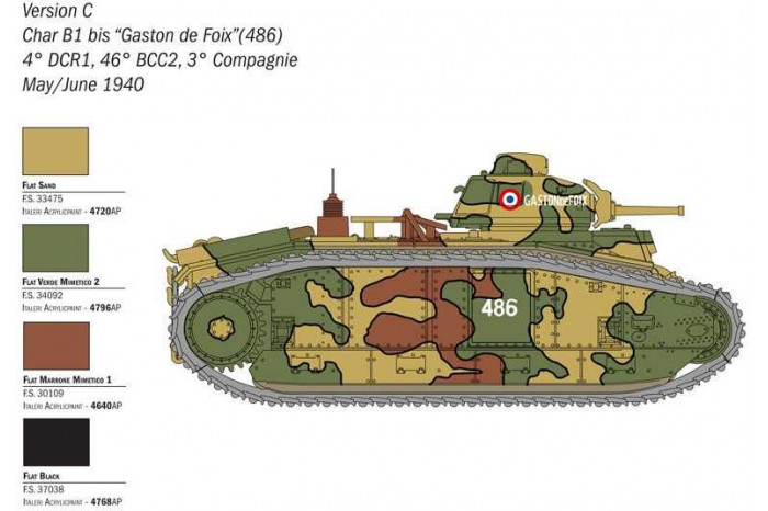 Model Kit tank 25766 - Char B1 Bis (1:56)