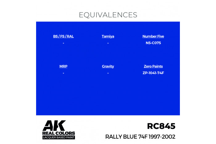 Rally Blue 74F 1997-2002 - RC845