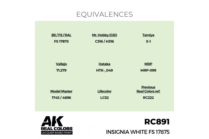 Insignia White FS 17875 - RC891