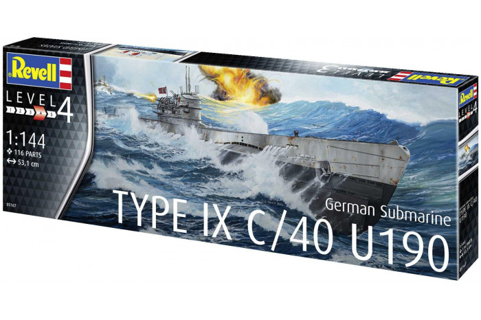 Plastic ModelKit ponorka 05167 - German Submarine Type IX C/40 (U190) (1:144)