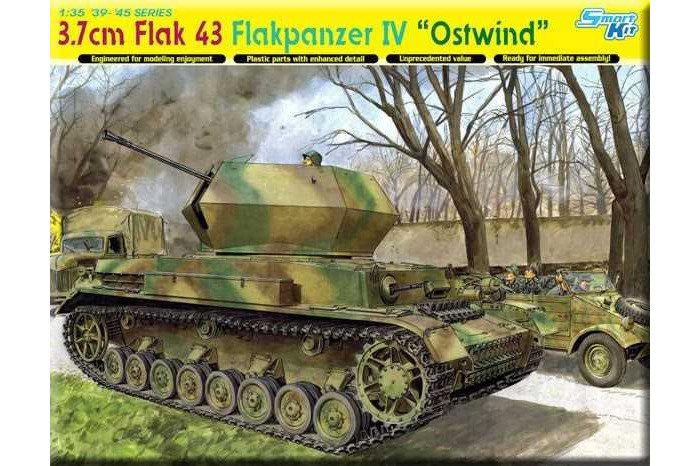 Model Kit tank 6550 - 3.7cm FLAK 43 FLAKPANZER IV "OSTWIND" (SMART KIT) (1:35)