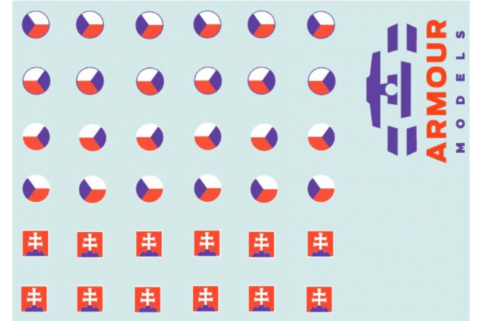 Obtlačky - insignie ČSLA, AČR, OSSR - 1:72 - 72DS009