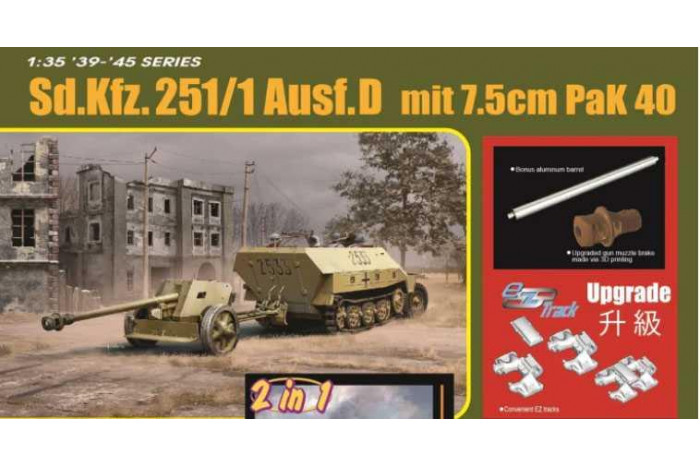 Model Kit military 6664 - Sd.Kfz.251/1 Ausf.D with 7.5cm PaK40 (1:35)