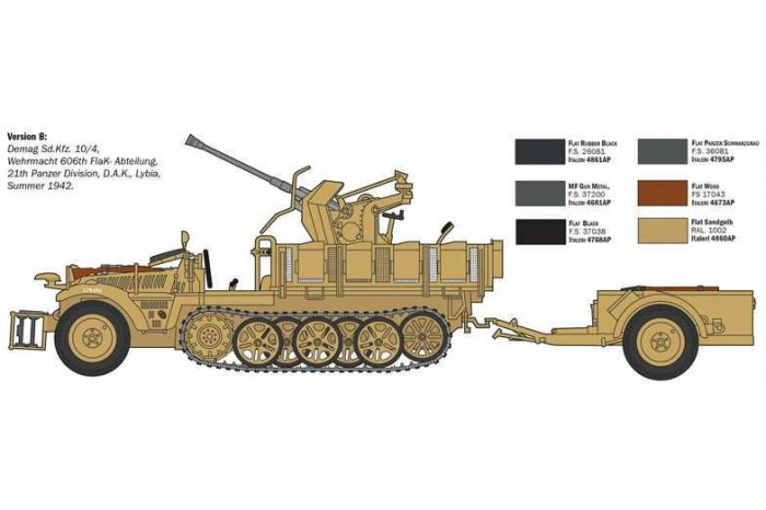 Model Kit military 6395 - Sd.Kfz 10/4 with Flak 30 and Crew (1:35)