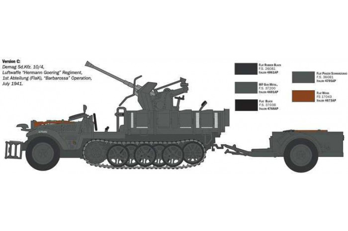 Model Kit military 6395 - Sd.Kfz 10/4 with Flak 30 and Crew (1:35)
