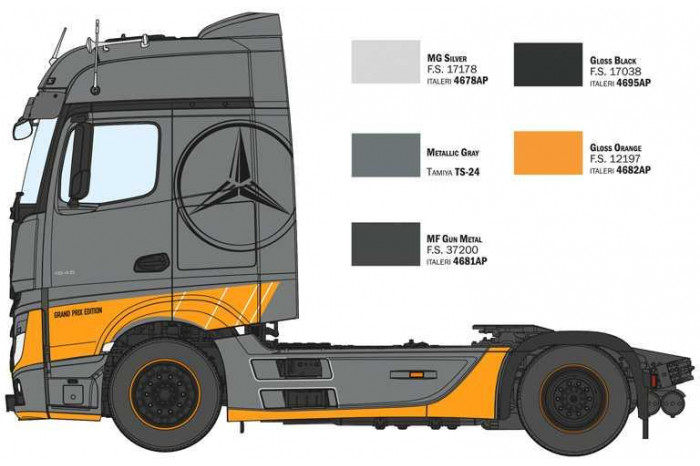 Model Kit truck 3968 - Mercedes-Benz Actros MP4 Space Grand Prix Edition (1:24)