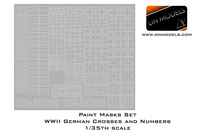 German Crosses and Numbers Stencils Early + Late (1:35) - 35/827-008