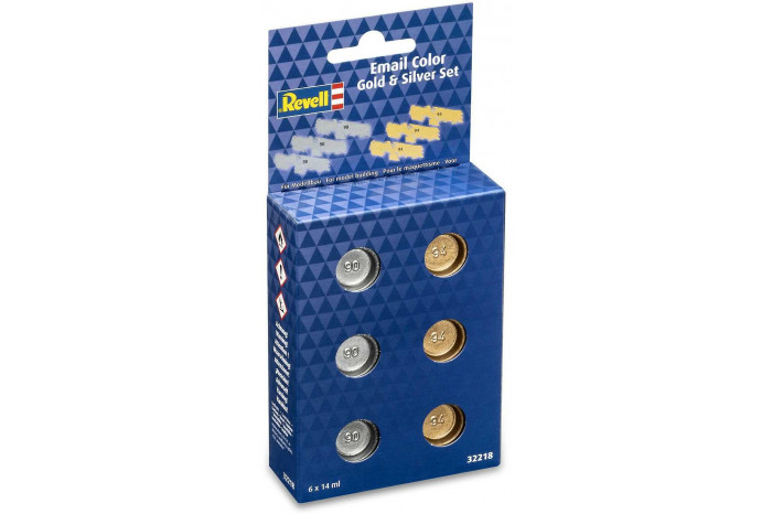 Sada barev Email Color 32218 - Gold & Silver Set (6 x 14ml)