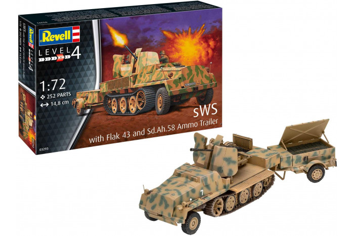 ModelSet military 63293 - sWS with Flak43 and Sd.Ah58 Ammo Trailer (1:72)