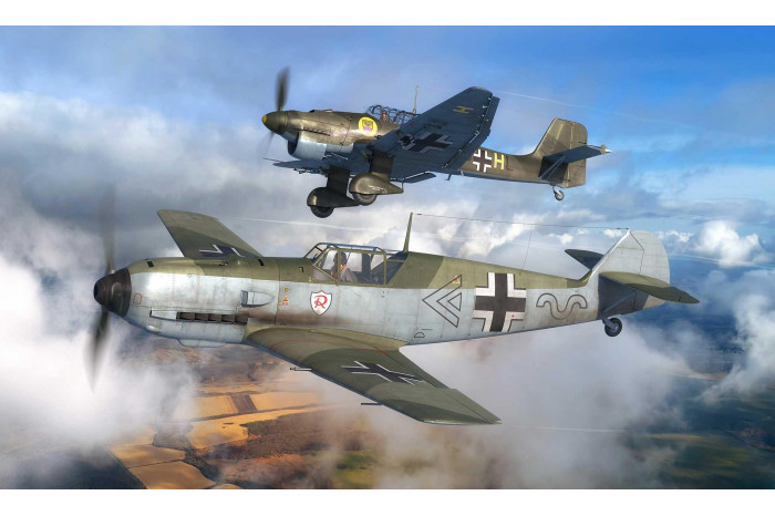 ModelSet letadlo 63770 - Messerschmitt Bf109E & Ju87B Stuka (1:144)