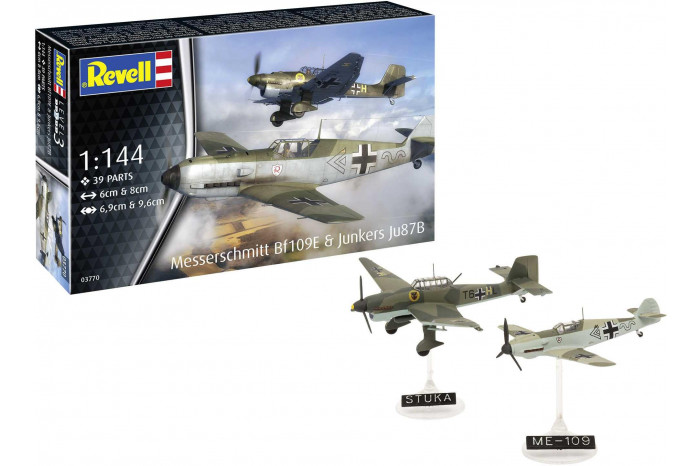 ModelSet letadlo 63770 - Messerschmitt Bf109E & Ju87B Stuka (1:144)
