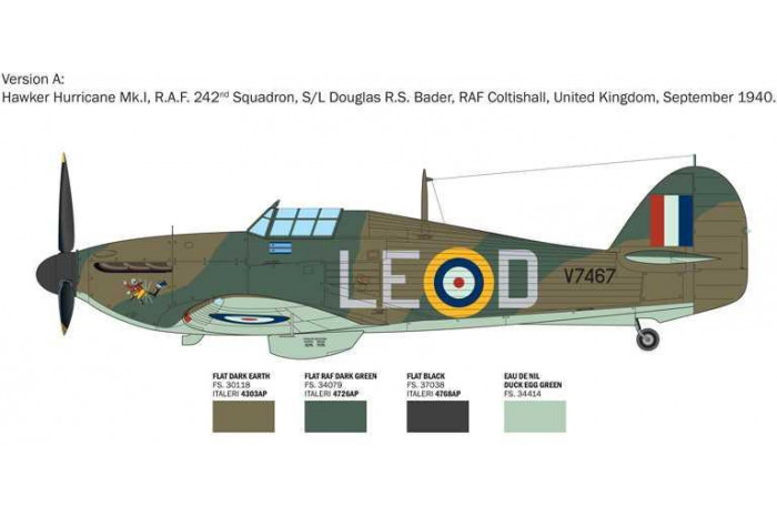 Model Kit letadlo 2838 - Hurricane Mk.I aces (1:48)