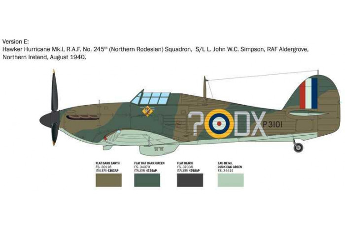 Model Kit letadlo 2838 - Hurricane Mk.I aces (1:48)