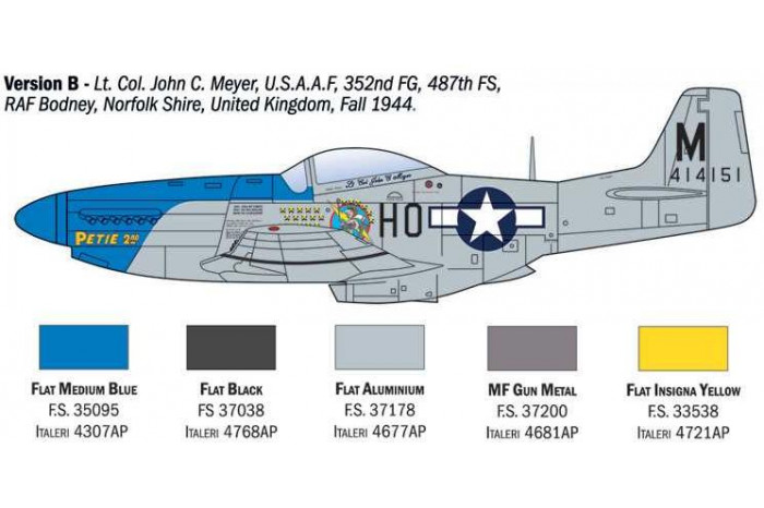 Model Kit letadlo 1484 - P-51D Mustang Aces (1:72)