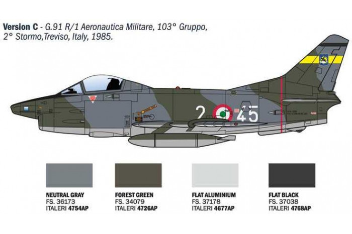 Model Kit letadlo 92645 - G.91 R1/R3 "Gina" (1:48)