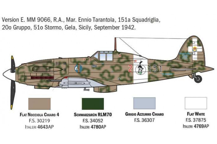 Model Kit letadlo 1481 - MC.202 Folgore Aces (1:72)