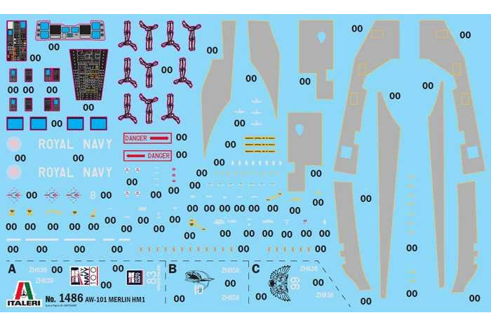 Model Kit vrtulník 1486 - AW-101 Merlin HM.1 (1:72)