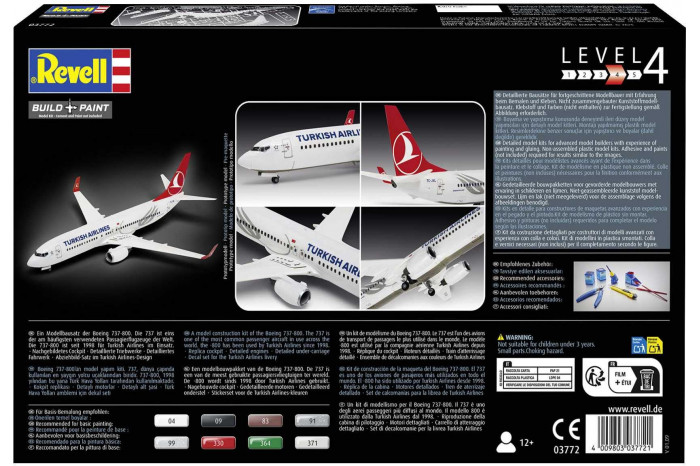 Plastic ModelKit letadlo 03772 - Boeing 737-800 "Turkish Airlines" (1:144)