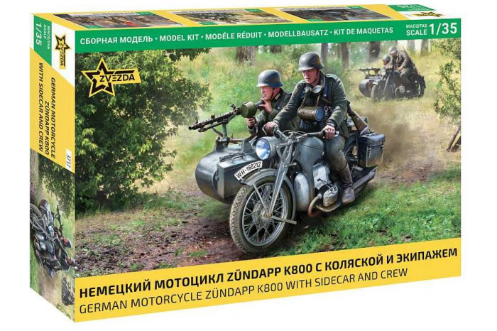 Model Kit military 3717 - Zuendapp K800 Motorcycle w/sidecar (1:35)