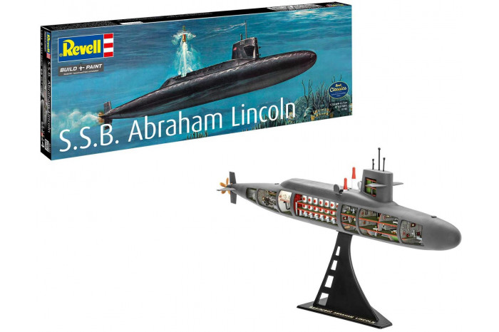 Plastic ModelKit ponorka 05185 - S.S.B. Abraham Lincoln with Interior (1:253)