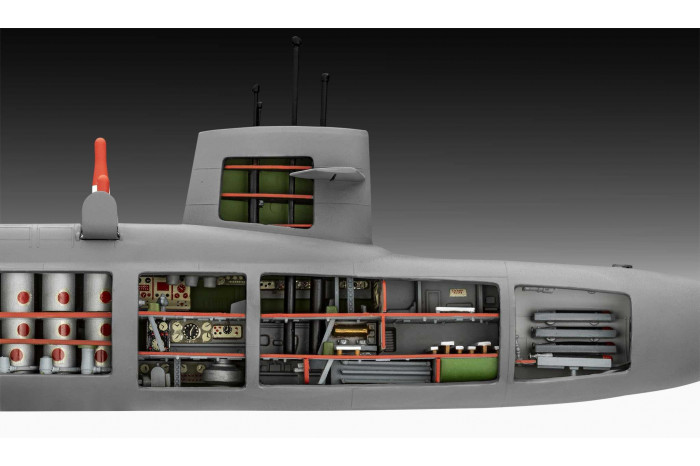 Plastic ModelKit ponorka 05185 - S.S.B. Abraham Lincoln with Interior (1:253)