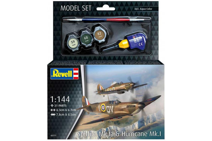 ModelSet letadlo 63771 - Spitfire Mk.Ia & Hurricane Mk.I (1:144)