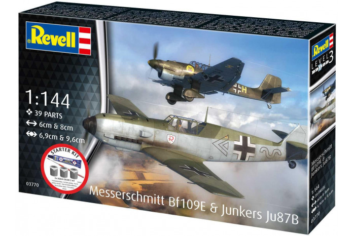 Starter Kit letadlo 73770 - Messerschmitt Bf109E & Ju87B Stuka (1:144)