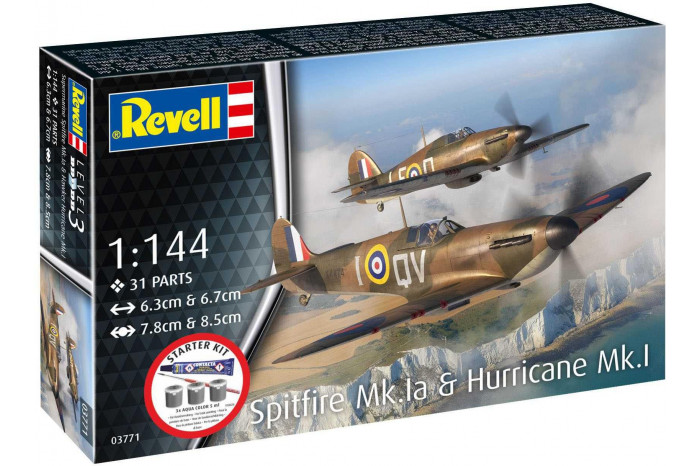Starter Kit letadlo 73771 - Spitfire Mk.Ia & Hurricane Mk.I (1:144)