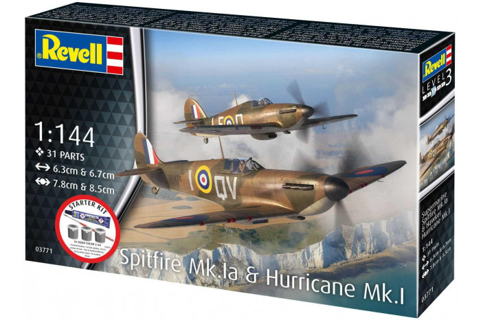 Starter Kit letadlo 73771 - Spitfire Mk.Ia & Hurricane Mk.I (1:144)