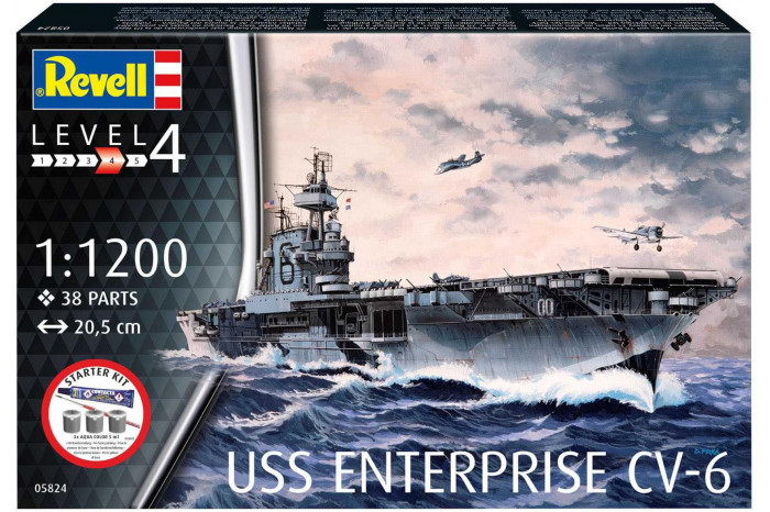 Starter Kit loď 75824 - USS Enterprise CV-6 (1:1200)