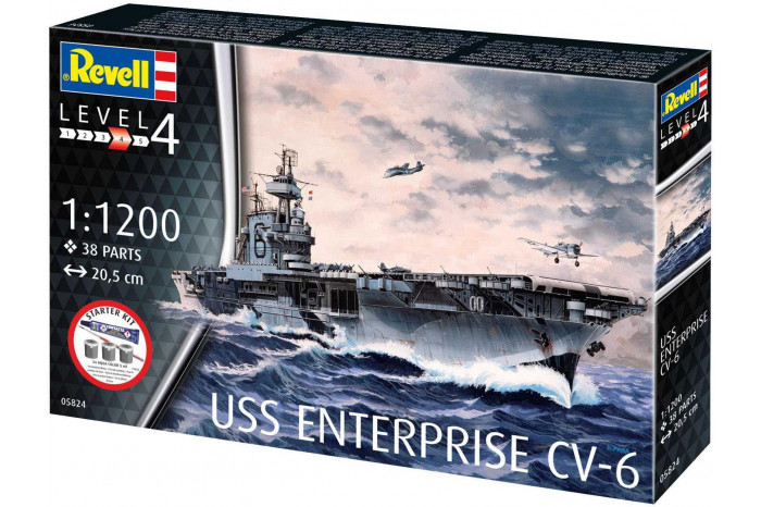 Starter Kit loď 75824 - USS Enterprise CV-6 (1:1200)