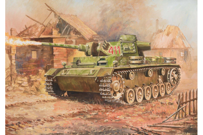 Wargames (WWII) tank 6162 - Panzer III Flamethrower Tank (1:100)