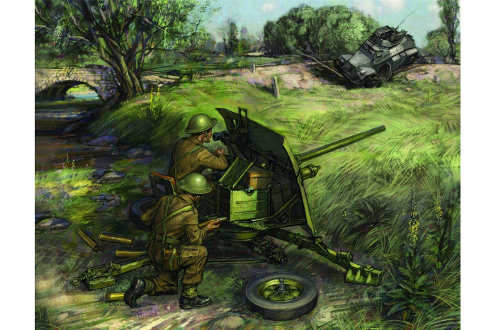 Wargames (WWII) military 6169 - British QF 2-pdr Anti Tank Gun w/crew (1:72)