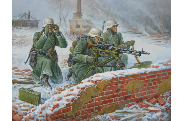 Wargames (WWII) figurky 6210 - Ger. Machine-gun with Crew (Winter Uniform) (1:72)