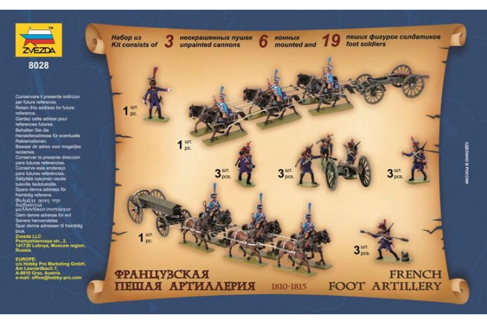 Wargames (AoB) figurky 8028 - French Foot Artillery 1812-1814 (1:72)