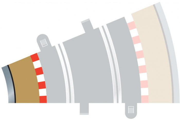 Rozšíření trati SCALEXTRIC C8280 - Border, Kerb & Barrier - Curve - R2 - 22.5DEG Inner