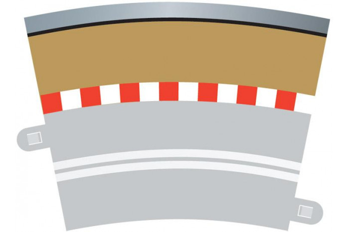 Příslušenství SCALEXTRIC C7019 - Border, Kerb & Barrier - Curve - R3.5 - 22.5 Deg Outer